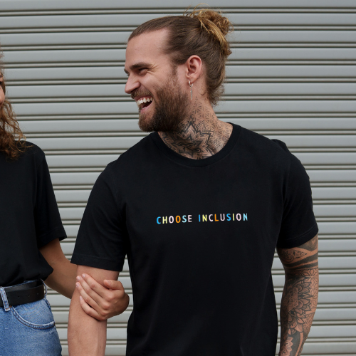 Embroidered Choose Inclusion Tee (UNISEX) - Black *XS Only